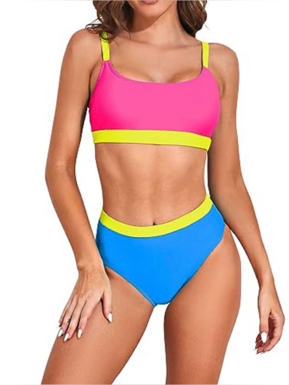 New Adisputent Colorful 2 Piece High Waisted Womens Bikini Swimsuit / Large